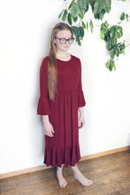 Load image into Gallery viewer, Burgundy Ruffle Sasha Dress